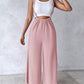 Drawstring Wide Leg Suspender Jumpsuit