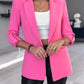 Notched Collar Roll Up Sleeve Blazer Coat