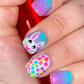 Bonbon Polka Dot Bunny Easter Fashion Square Nail Stickers