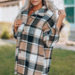 Plaid Print Buttoned Shirt Jacket