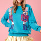 Blue Nutcracker Christmas Crew Neck Sweatshirt