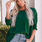 Green Smocked Wrist Shift Top