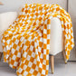 Yellow Checkerboard Printed Soft Throw Blanket 120*200cm