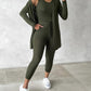 3PCS Round Neck Tank Top & Drawstring Pants Set With Coat