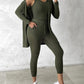 3PCS Round Neck Tank Top & Drawstring Pants Set With Coat