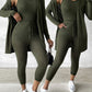 3PCS Round Neck Tank Top & Drawstring Pants Set With Coat