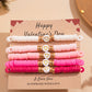 Peach Blossom 5Pcs Valentine Heart Beaded Bracelet