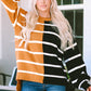 Stripe Oversized Contrast Printed Dropped Shoulder Top