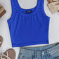 Scoop Neck Sleeveless Ribbed Tank Top Cami Tee Shirts