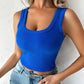 Scoop Neck Sleeveless Ribbed Tank Top Cami Tee Shirts