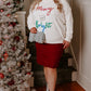 White Tinsel Merry AND Bright Pattern Plus Size Christmas Sweater