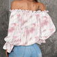 Off Shoulder Floral Print Lantern Sleeve Top