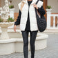 Beige  Zipper Stand Neck Oversized Puffer Vest