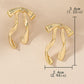 Gold Bow Knot Plated Alloy Stud Earrings