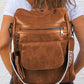 Brown Tassel Decor Retro PU Large Capacity Backpack