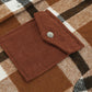 Brown Pocketed Buttoned Plaid Shirt Jacket