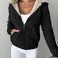 Zip Up Kangaroo Pocket Design Fleece Lined Thermal Hoodie