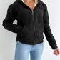 Zip Up Kangaroo Pocket Design Fleece Lined Thermal Hoodie