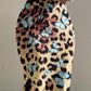 Leopard Butterfly Print One Shoulder Sleeveless Bodycon Dress Sexy Hollow out Slim Fit Dress