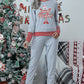 Light Grey Christmas Striped Contrast Two Piece Lounge Set