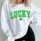 White St. Patricks LUCKY Graphic Corded Sweatshirt