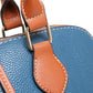 Ashleigh Blue Color Contrast PU Leather Zipper Tote Bag