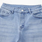 Beau Blue Mineral Wash Raw Hem High Waist Flared Jeans