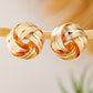 Gold Plated Textured Knot Stud Earrings