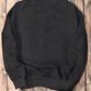 Black Drop Shoulder Crew Neck Pullover Sweatshirt