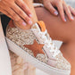 Gold Star Patchwork Sequined Lace-up Sneakers