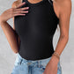 2 Pack Round Neck Thick Strap Racerback Ribbed Tank Slim Fit Tops without Bra Pads