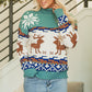 Canton Christmas Reindeer Snowflake Colorblock Turtleneck Sweater