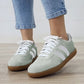 Beau Blue Striped Lace-up Flat Sneakers