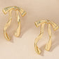 Gold Bow Knot Plated Alloy Stud Earrings