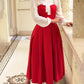 2 Pieces Sweetheart Neck Pearl Decor Spaghetti Strap Crop Top and Casual A Line Long Skirt Set