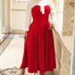 2 Pieces Sweetheart Neck Pearl Decor Spaghetti Strap Crop Top and Casual A Line Long Skirt Set