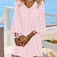 Polka Dot V Neck Bell Sleeve Mini Dress Casual Loose Fit Dress