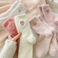 Gossamer Pink Valentines Day Heart Shape Thick Soft Socks