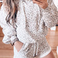 White Classic Leopard Hoodie and Shorts Set