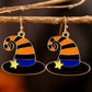 Carrot Star Witch Hat Halloween Hook Earrings