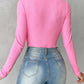 Long Sleeve U Neck Skinny Ribbed Top