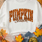 Beige Heat-transfer PUMPKIN Season Printed Crewneck Thanksgiving Sweatshirt