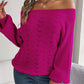 Off Shoulder Lantern Sleeve Knit Sweater