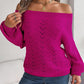 Off Shoulder Lantern Sleeve Knit Sweater