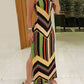 Colorful Striped Print Side Slit Maxi Dress