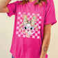 Rose Red Plaid Bubble Gum Rabbit Graphic Eater T Shirt