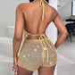 Backless Tassel Design Top & Shorts Set