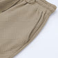 Pale Khaki Textured Loose Fit T Shirt and Drawstring Pants Set