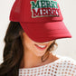 Fiery Red MERRY Patched Detail Christmas Fashion Cap