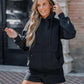 Sequin Wings Pattern Back Slit Hooded Sweatshirt & Shorts Set